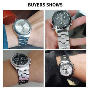 <span class=keywords><strong>Bracelet</strong></span> en acier inoxydable massif compatible avec le <span class=keywords><strong>bracelet</strong></span> en métal gaufré <span class=keywords><strong>Swatch</strong></span> YGS YAS pour homme, 23 mm - Product Image 2