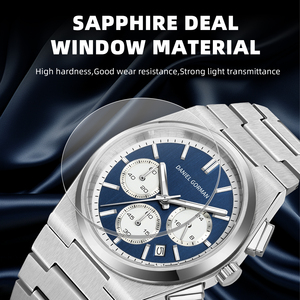 นาฬิกาแฟชั่นลำลองสำหรับผู้ชาย ปฏิทิน สายสแตนเลส กันน้ำในชีวิตประจำวัน เรืองแสง นาฬิกาควอตซ์ - Product Image 2