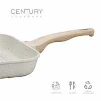 Poêle à griller carrée en aluminium CENTURY, compatible induction et gaz, revêtement céramique antiadhésif, design européen, pour la cuisine à domicile