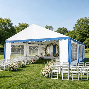 Tente hexagonale/diamantée à piquets en tube, en PVC, avec structure en acier, imperméable (3000 mm), résistante aux UV, ignifuge, pour mariages, utilisable en toutes saisons - Product Image 3