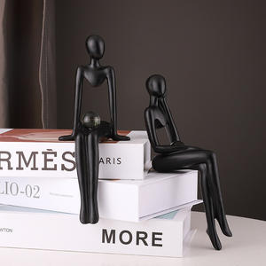 Statue de penseur décoration de la maison étagère décoration Accents résine bibliothèque Figurines abstraites <span class=keywords><strong>Sculpture</strong></span> moderne à collectionner - Product Image 4