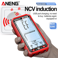 Multímetro Digital Inteligente ANENG 620C, 6000 Lecturas, Probador de Voltaje y Corriente CA/CC con Detección NCV y Carga USB