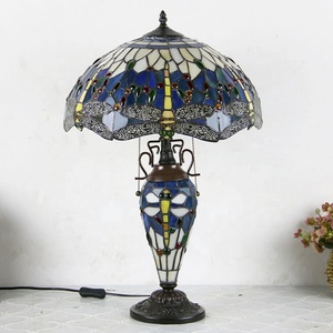 Lámpara de Mesa Tiffany Dragonfly de 16 Pulgadas de LongHuiJing, Lámpara de Vidrio con Diseño de Libélula, Estilo Moderno, para Decoración de Hotel, Lámpara de Escritorio - Product Image 6