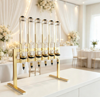 Support de Présentation de Parfums de Luxe 375ml 6 Bouteilles avec Buse Dorée, Distributeur de Parfum pour Bar à Parfums, Présentoir de Senteurs pour Mariage avec Support Métallique