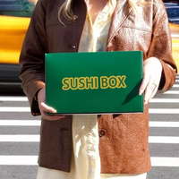 Boîtes à sushi en papier personnalisées, écologiques, biodégradables, en matériaux recyclés, pour la vente à emporter, la restauration, avec gaufrage
