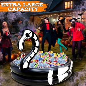 Inflatable Skeleton Flamingo <b>Cooler</b> <b>Cans</b> Large Capacity Drink <b>Cooler</b> for Holiday Party Home Indoor Outdoor Halloween Decor - Product Image 3