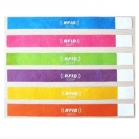 Pulsera NFC de papel Tyvek usada una vez con logotipo personalizado de 13,56 MHz para control de acceso a entradas de eventos