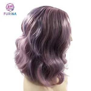 Furina High quality heat resistant synthetic hair wigs with highlights Natural hot sales cheap purple design hot sale wigs