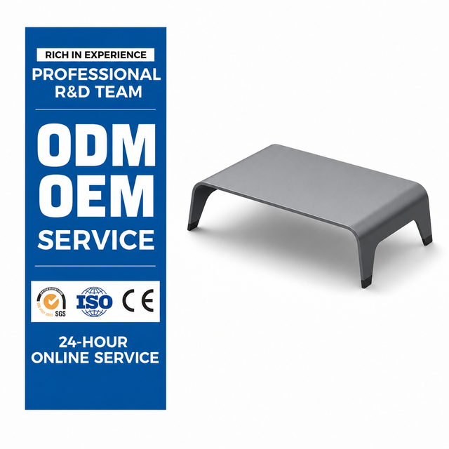 Ergonomic Aluminum Monitor Stand Riser for 19-27 Inch Screen, Anodized Desktop Organizer for Laptop & Monitor,