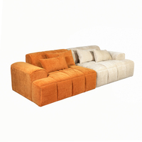 Ensemble de canapés modulaires de couleurs assorties en tissu de style minimaliste moderne pour meubles de salon, villa et appartement