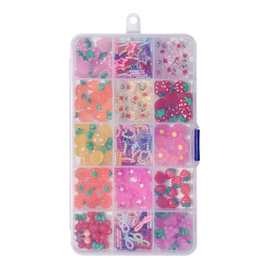 Decoraciones de Uñas de Resina 3D Coloridas y Lindas con 15 Compartimentos, Adornos de Mariposas, Flores, Gatitos Kawaii y Dibujos Animados - Product Image 6