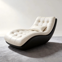 Fauteuil à bascule ergonomique avec coussin moelleux, structure en bois/métal, chaise à bascule de détente pour salon, chambre, balcon