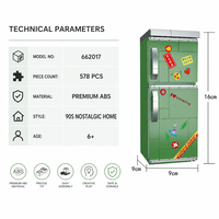Set de Bloques de Construcción de Refrigerador Retro Personalizado de 578 Piezas, Modelo de Electrodomésticos Nostálgicos de los 90, Kit Educativo STEM para Niños