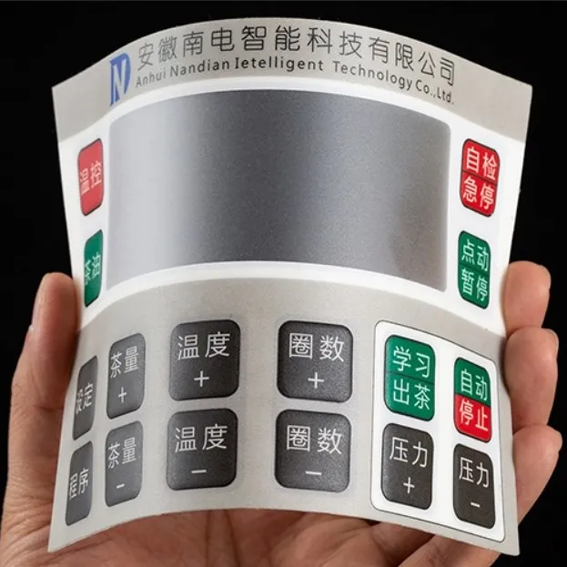 Personalizzato PVC PET PET spessa targhetta elettronica etichetta elettricista adesivo adesivo per pannello di controllo della tastiera