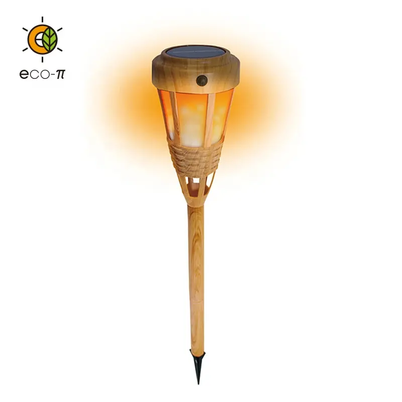 Patent Item Bamboo Flame Style Outdoor Landscape Decor Solar Stake LED Torch Flame Light for garden pathway yard