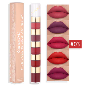 Gran oferta, efecto de larga duración, resistente al agua, no es fácil de difuminar, adecuado para principiantes de maquillaje, lápiz labial 5 en 1 - Product Image 3