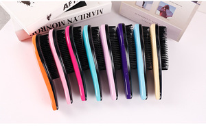 Best-selling Large TT Plastic Massage Hairbrush Anti-tangle Styling <b>Brush</b> Princess-style Detangling Comb Noble for Home Use - Product Image 5