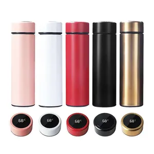 304 Stainless Steel Smart Water Bottle 500ml LED Thermo Temperature Display Thermal Flask Water Bottle With Tea Infuser