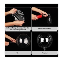 Grand ballon transparent en forme de bulle de 18 pouces pour la décoration de l'anniversaire et de la Saint-Valentin, ballon Bobo pour le remplissage
