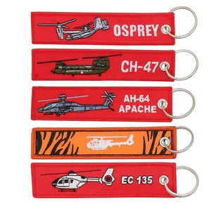 Airplane Aviation pilot <b>Tag</b> Key Chain Aircraft Embroidered Keyring Custom Fabric Double Logo Embroidery Keychain - Product Image 2