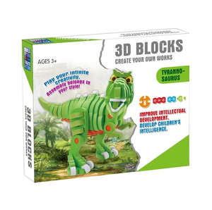 <span class=keywords><strong>Jeu</strong></span> de puzzle éducatif d'apprentissage DIY 104 pièces, puzzle créatif 3D pour enfants en EVA, puzzle d'animaux, dinosaure - Product Image 4