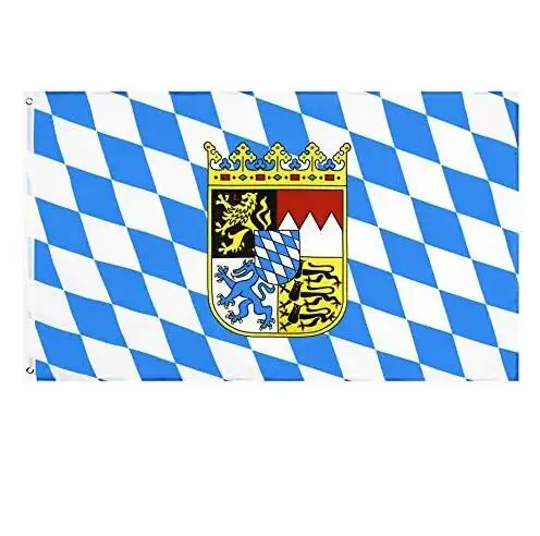 Chất lượng cao 3x5 ft cờ oktoberfest bavarian kiểm tra cờ với sư tử Đức Bavaria bia thanh