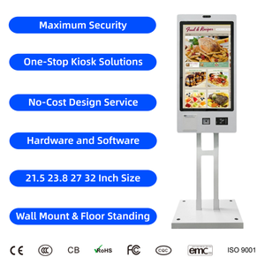 Kiosque de <span class=keywords><strong>paiement</strong></span> mural, commande en libre-service, écran tactile, système de commande pour les restaurants, lecteur de code QR, imprimante, système POS - Product Image 1