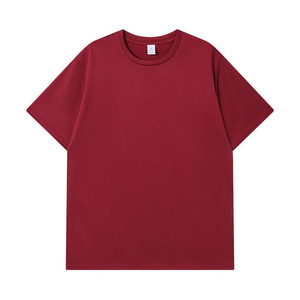 เสื้อยืดคอกลมปรับแต่งได้ โพลีเอสเตอร์ สีพื้น แขนสั้น ชุดลำลอง สีเทา สีเขียว สีน้ำเงินกรมท่า สีดำ สีแดงเบอร์กันดี YZ03-FX666 - Product Image 4