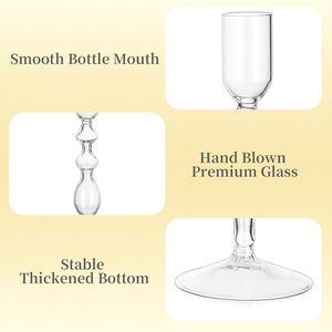 Ensemble de supports: 4 pièces chandeliers en verre transparent supports coniques vintage pour chandeliers, bougie unique stic - Product Image 5