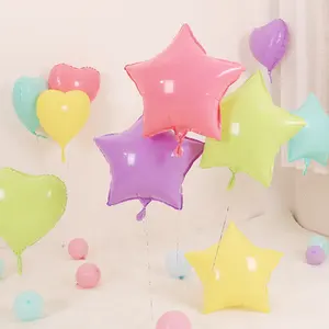 Hot Selling Colorful Pastel Macaroon Star Shape Foil Balloon For Birthday Party Baby Shower Wedding Anniversary Valentine's Day