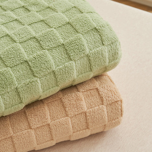 100% polyester tissé gaufre flanelle anti-boulochage moderne toutes saisons corail jeter pour <span class=keywords><strong>lit</strong></span> et canapé - Product Image 4