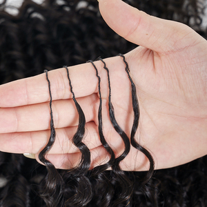 # Extensions de cheveux humains indiens Deep Wave 4, 22 pouces, cheveux vierges Remy, double trame, tissage en vrac, extension de cheveux au crochet invisible style bohème - Product Image 3