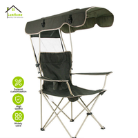 Chaise de camping pliable moderne en aluminium pour l'extérieur avec auvent amovible, légère et durable, idéale pour la plage, la terrasse, la pêche, le parc