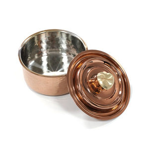 Juego de tazones metálicos de lujo moderno con ollas de cobre y acero inoxidable para regalo, diseño duradero - Product Image 4