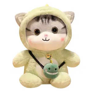 Kawaiiness soft cat plushie with hat and clothes peluche whole supplier