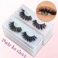Cils artificiels de haute qualité faits à la main en PBT, style européen et américain, réutilisables, 1 paire/paquet pour un effet bouclé tridimensionnel