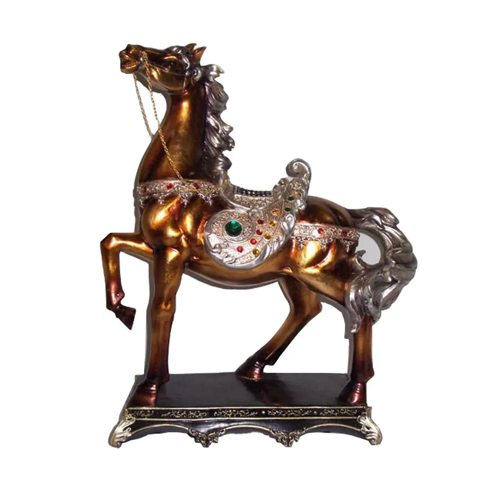 Classical style resin horse figurines for gift and office tabletop decor