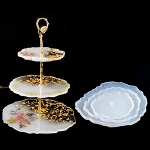 Molde de Resina de 3 Niveles, Cuadrado y Redondo Irregular, para Moldeo con Epoxi, Platos para Servir y Decoración del Hogar - Product Image 4
