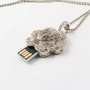 Luxury Diamond 2.0 3.0 USB Flash Drives 16gb 32gb 64gb 128 GB Heart Shape USB Flash Disk