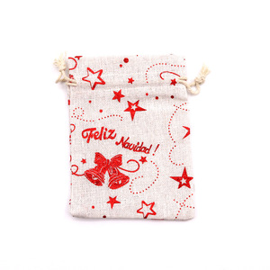 Pochette en coton recyclable avec cordon de serrage et estampage doré pour cosmétiques, bougies et artisanat - Product Image 3