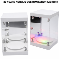 HOTEAM Vitrina Giratoria de Acrílico con LED Preensamblada para Joyería y Cosméticos, Exhibición para Venta al por Menor y al por Mayor, OEM