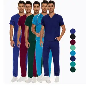 Hospital Nurse Jogger Pants Sets Medical Scrub Uniform Sets For Men