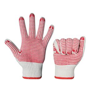 Guantes de trabajo de punto con puntos de PVC antideslizantes, transpirables y suaves, con puño elástico y forro CVC sin costuras, para construcción y manipulación. - Product Image 3