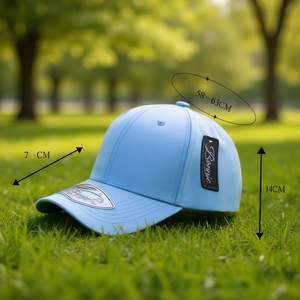 Cappellino da Baseball con Visiera Curva, 6 Pannelli, Regolabile, Unisex, Blu Chiaro, in Poliestere, Casual, Primavera-Estate - Product Image 2