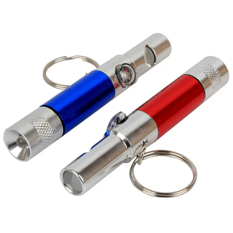 מתנה קטנה במחזיק מפתחות פנס מותאם אישית לוגו מצפן מיני פנס Keychain עם LED אור, משרוקית ומצפן
