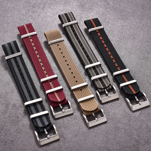 Juelong cao cấp sọc nylon dây đeo tùy chỉnh 18mm 20mm 22mm một mảnh gân nylon dây đeo đồng hồ - Product Image 1