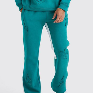 Conjunto de Sudadera con Capucha Azul Marino para Hombre, Corte Holgado, Forro Polar, Estampado de Letras, Chándal Informal con Bolsillo, Ropa de Otoño - Product Image 2