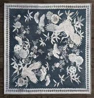Tapis de Mahjong Américain Moderne à Rayures Violettes 33 Pouces en Néoprène Premium Lisse Imperméable avec Bordure Cousue de 3mm Maison Mahj