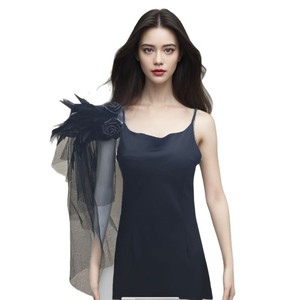 Épaulettes gothiques en plumes de poulet, faux col en tulle, châle de performance d'Halloween, ornement de gilet pour défilé - Product Image 5