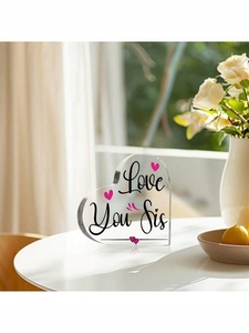 1 adorno de corazón acrílico encantador para cumpleaños de <span class=keywords><strong>hermanas</strong></span>, Día de San Valentín, decoración de escritorio para el hogar versátil - Product Image 3
